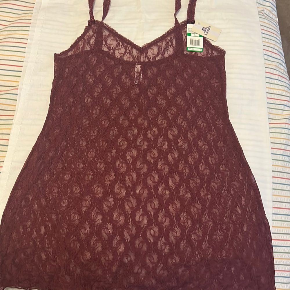 Lace burgundy night wear or slip